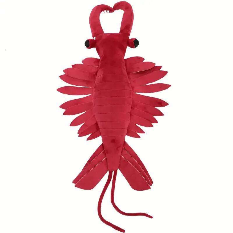 54.99cm Realistic Anomalocaris Stuffed Animal Plush Vibrant Red Lifelike Shrimp with Intricate Details Christmas Birthday Gifts Y260128