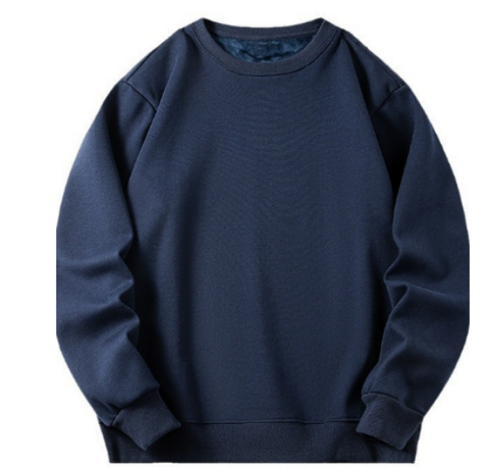 VIP42 Men Long-sleeved Autumn and Winter Heavy Loose Solid Lapel Youth Casual