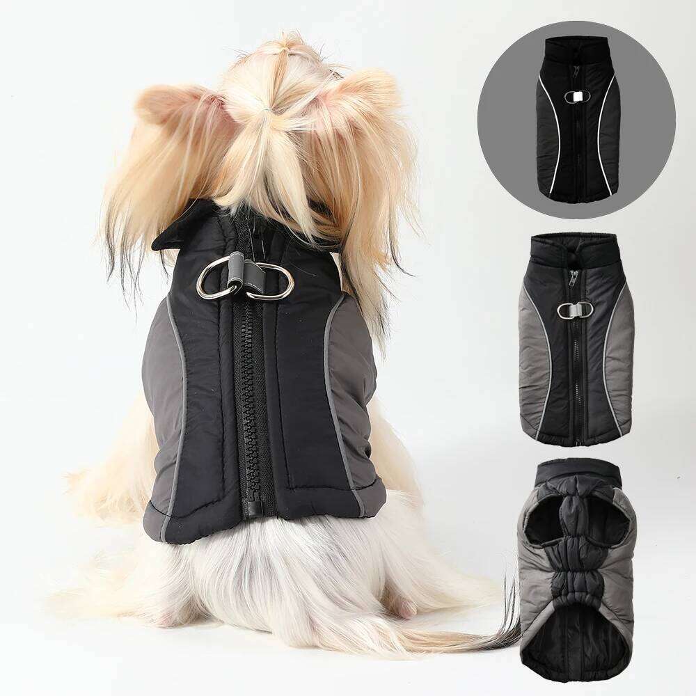 Reflective Warm Dog Clothes For Small Medium Dogs Cats Winter Windproof With D-ring Elasticity Puppy Jacket Yorkshire Pet Coat XJ260127