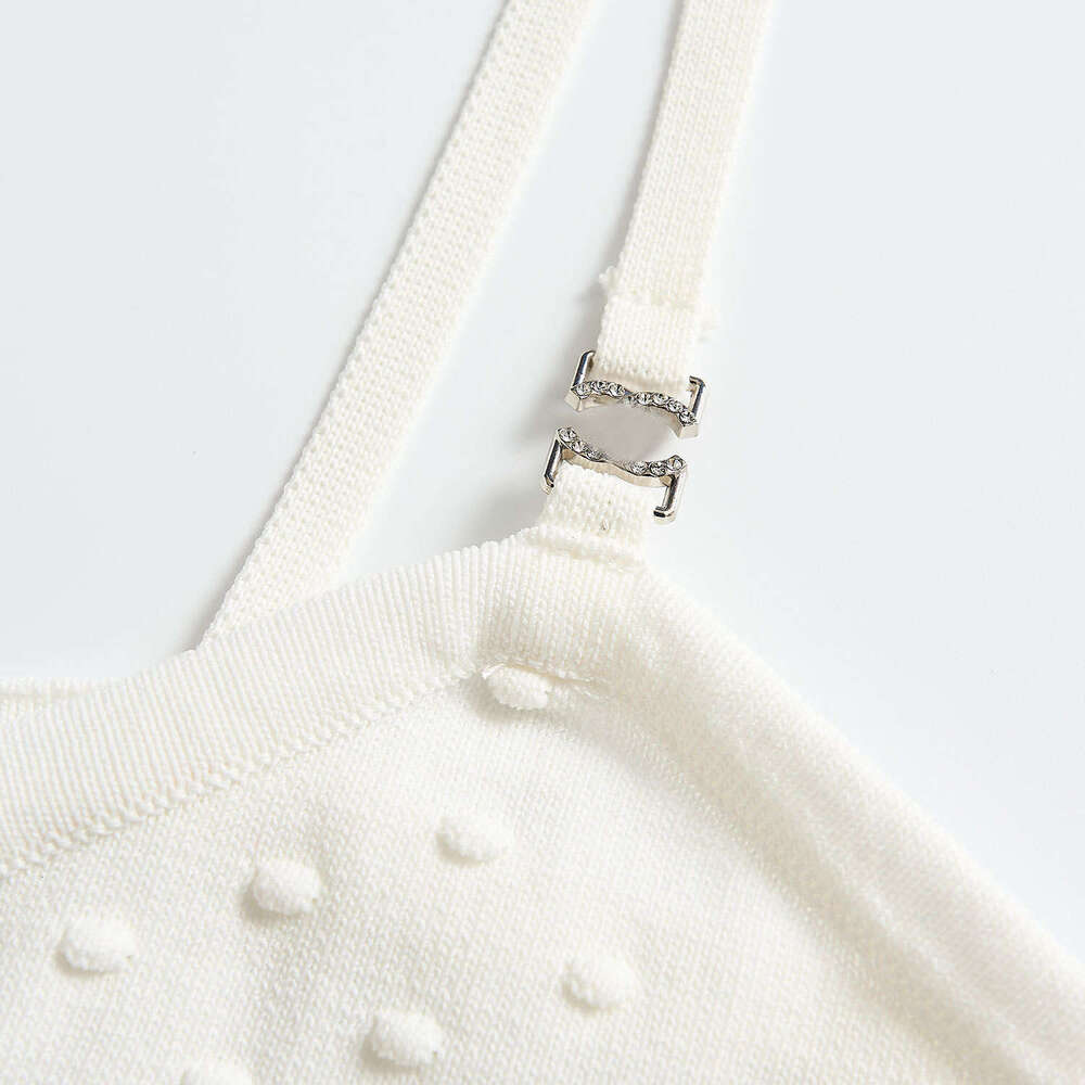 2026 Rhinestone style chic summer new 3D polka dot women's multifunctional vest solid color