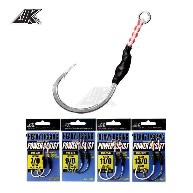 JK HVS Heavy Power Assist 7/0~13/0 Jigging Hooks Stainless Steel Lure Fishing Fishhook SaltwaterGame Catch Large Grouper 5X hook Z260128