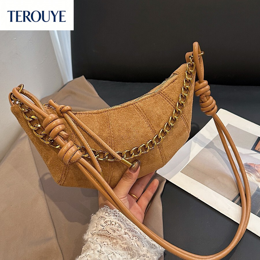 TEROUYE Autumn/Winter New Women's Fashion French Style Retro Shoulder Bag Trendy Luxury Style bag Dumpling Bag