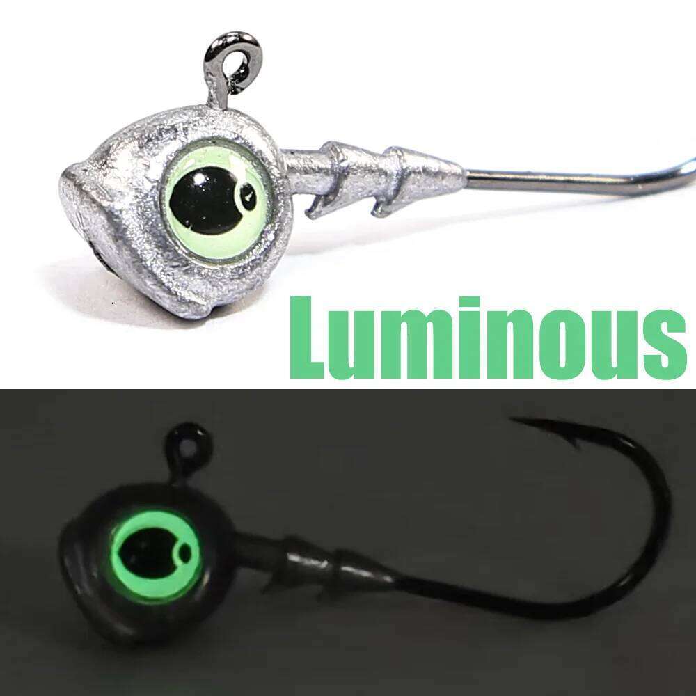 B&U Swimbait Hook Jig Head High Strength Worm Lure Hooks For Seawater Freshwater Fishhook Fishing Tackle Luminous Eyes Z260128