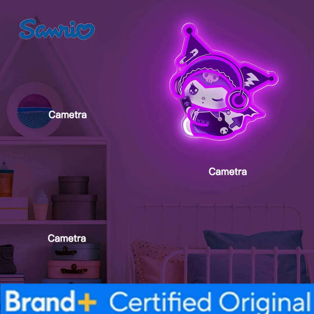Sanrio Kuromi Neon Sign Gothic Cute LED Night Light USB Dimmable for Girls Bedroom Game Room Theme Hotel Decor Birthday Gift H260128