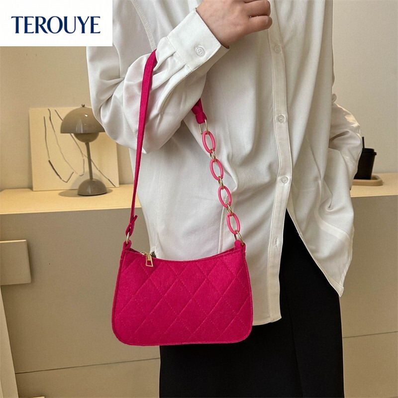 TEROUYE autumn and winter new fashion French style trendy design niche design light luxury minimalist style bag chain shoulder handbag