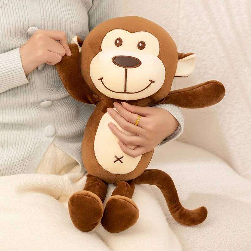 45cm Soft Brown Monkey Plush Adorable Stuffed Forest Animal Doll Comfortable Hugging Toy Birthday Gifts Home Decor Y260128