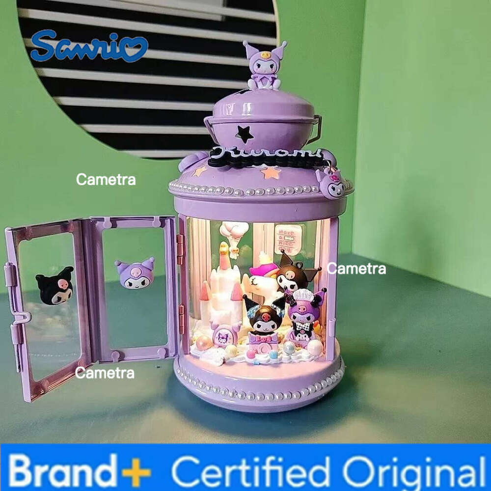 Sanrio Anime Figure Diy Handmade Nightlight Hello Kitty Kuromi My Melody Cinnamoroll Mini Table Night Lamp Desk Decorative H260128
