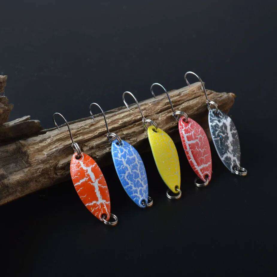 TOMA Spoons Metal Trout Lures 5pcs 2.2g 2.5g 3g 4.5g 5g Small Hard Bait Sequins Spinner Fishing Spoon with Single Hook Z260128