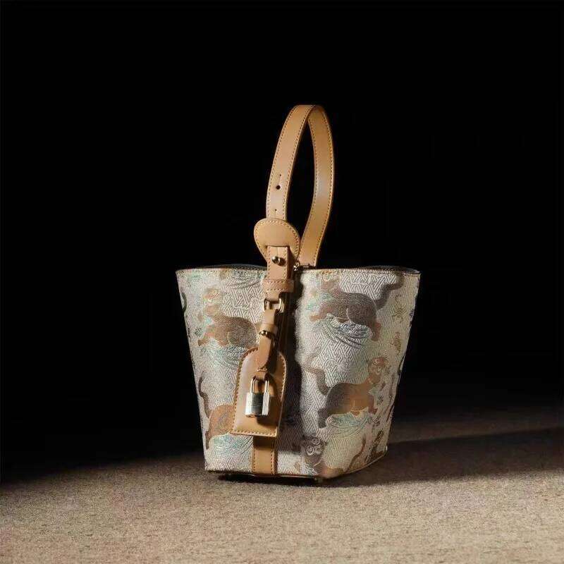 New Chinese Style Sichuan Silk Brocade Flag Dress Shoulder Bag Traditional National Trend Basket Handbag luxury bag tote bag Xiu Lai Si