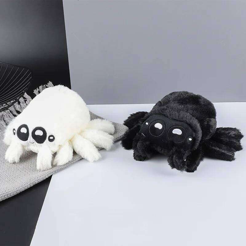 Black Little Lucas Stuffed Soft Spider Toy Plushie Simulated Pillow Doll for Anime Game Room Decor Kid's Gift Y260128