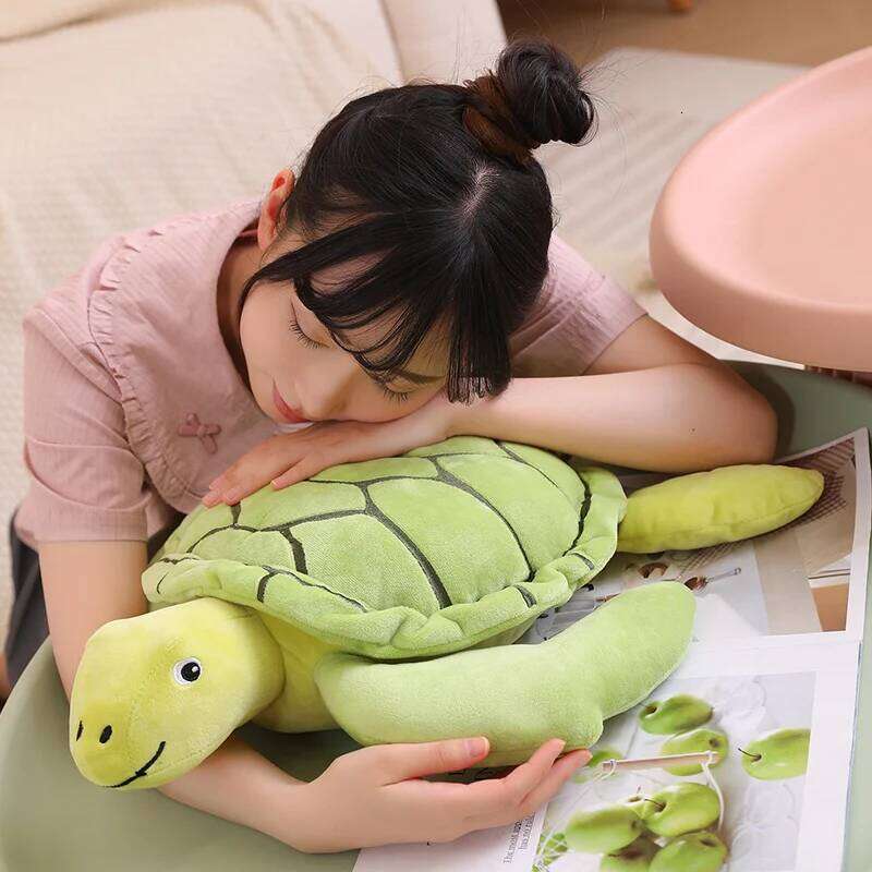Cartoon Turtle Plush Toy Cute Green Stuffed Animals Tortoise Plushies Doll Pillow Kawaii Soft Kids Baby Accompany Toys Gifts Y260128