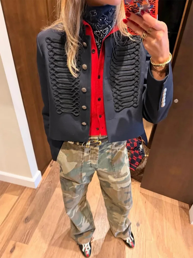 Chic Single-breasted Womens Jackets Long Sleeve O-neck Solid Female Coats 2026 Spring Street Fashion Loose Lady Outwears 260128