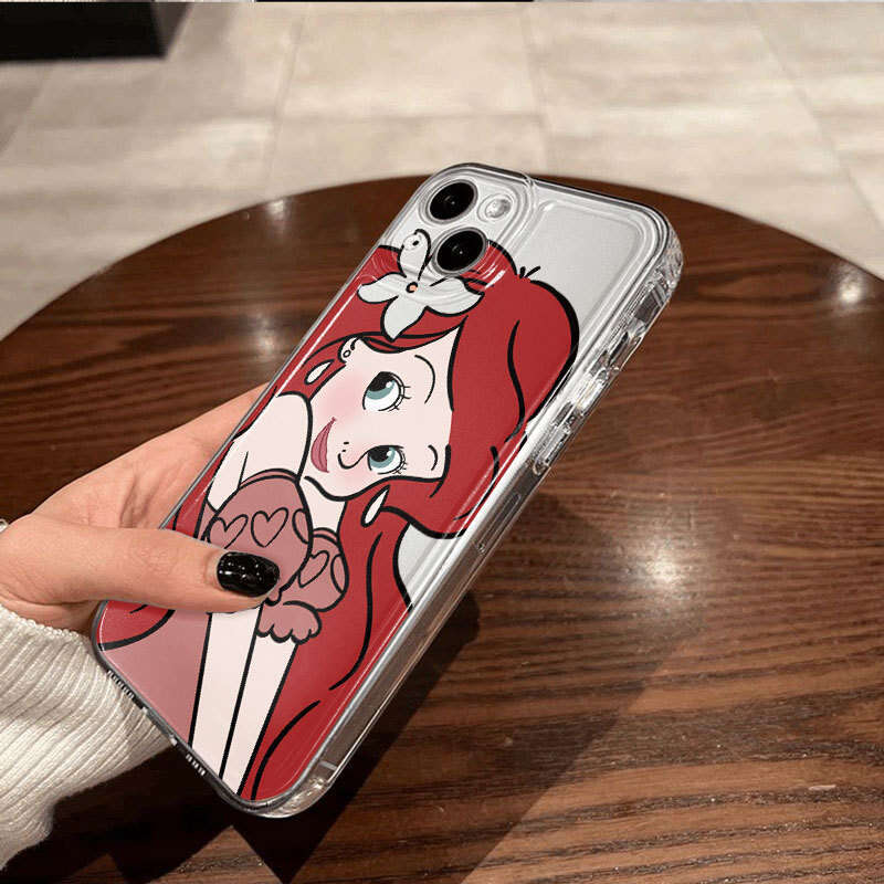 Mermaid Princess Compatible with Apple 16 Pro Max Full Coverage 15 Phone Case iPhone 14/12/11/13 Shockproof XSM S260128