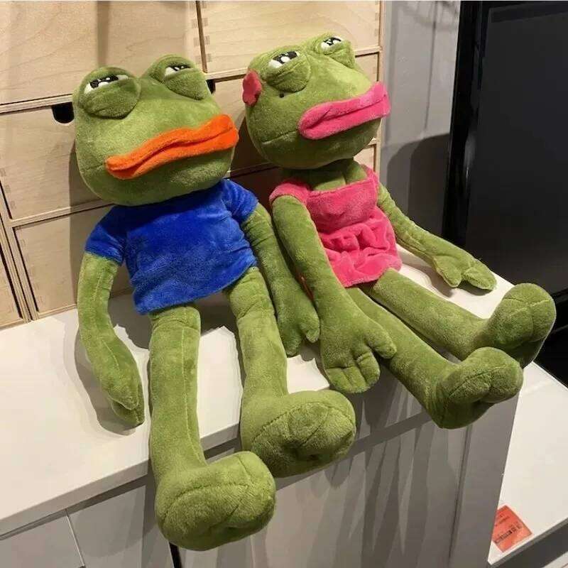 45cm Toy Soft Stuffed Pillow Expression Pepe The Sad Frog Animal; Plush Doll Birthday Gifts For Kids Y260128