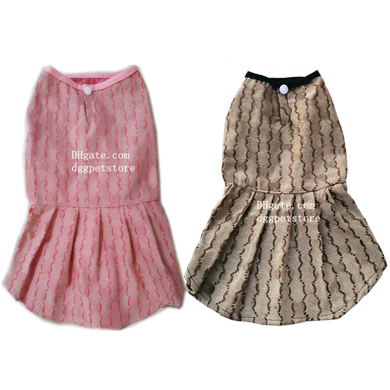 Designer Dog Dress Luxury Dog Clothes for Small Dogs Lightweight Cooling Dog Dresses Soft Breathable Pet Cats Dog Skirt for Spring Summer Brown XXL A403