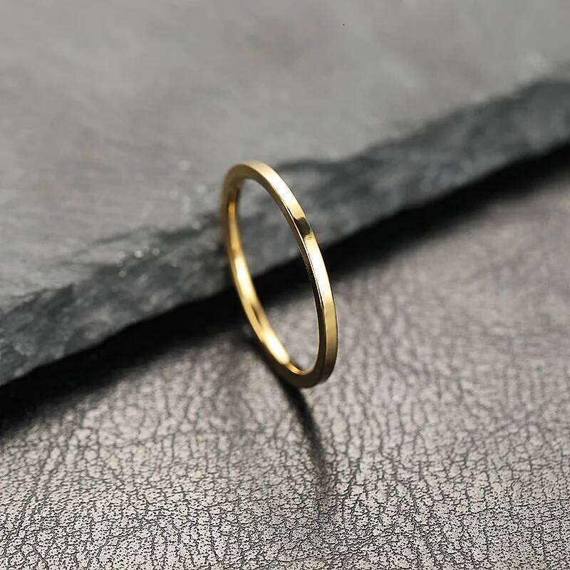 2mm Super Fine Stainless Steel Rings High Quality Fashion Flat Inside Spherical Titanium Ring Jewelry Accessories XJ260127