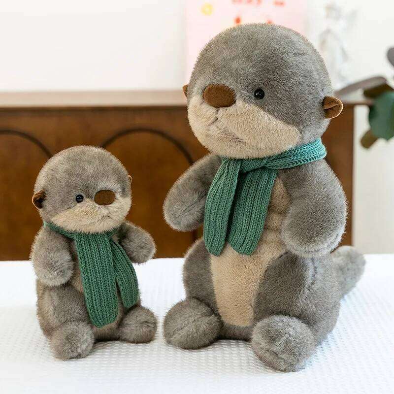 1pc 26cm/10.23in Cute scarves, otter plush toys, zoo souvenirs, children's soothing dolls, pillow gifts Y260128