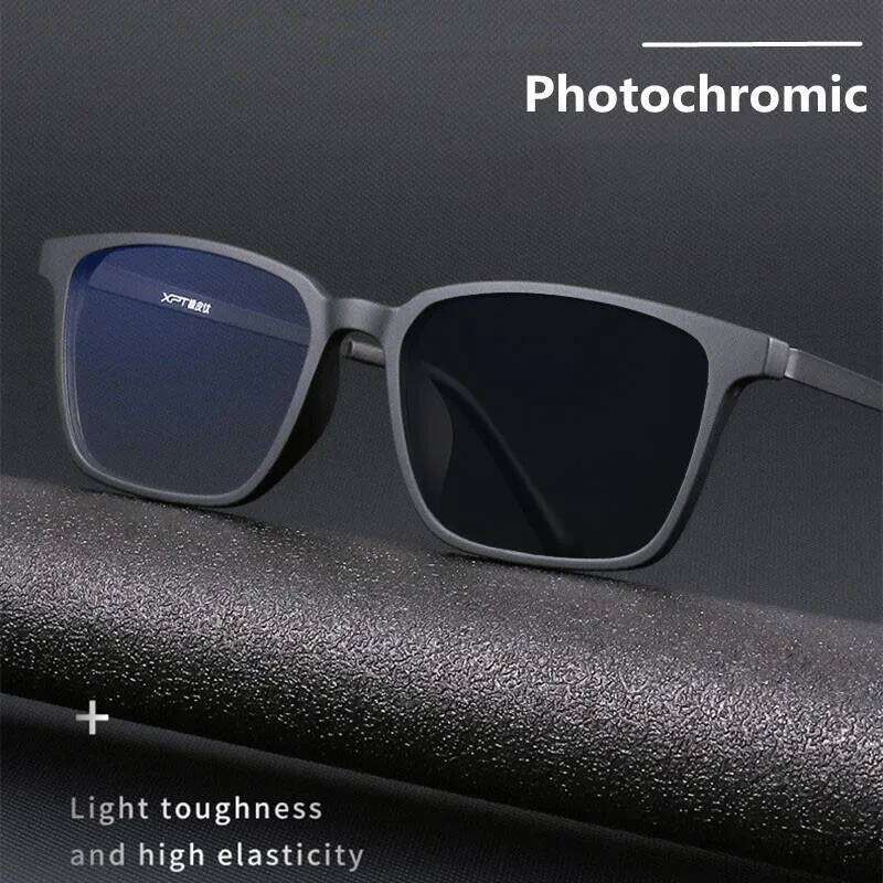 Ultralight Pure Titanium Photochromic Reading Glasses for Men Anti Blue Light Presbyopia Eyeglasses Resin Lens+0.5 0.75 1.75 2.5 26Y0128