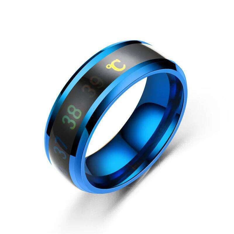 Smart Stainless Steel Multifunctional Ring for Couple Mood Feeling Intelligent Temperature Sensitive Rings Waterproof Jewelry XJ260127