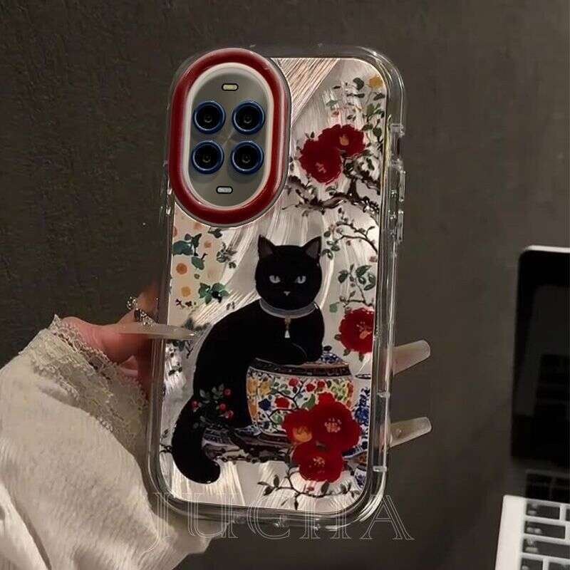 Suitable for nova13pro Cartoon Huawei Phone Case nova12pro New Plum Blossom Black Cat S260128