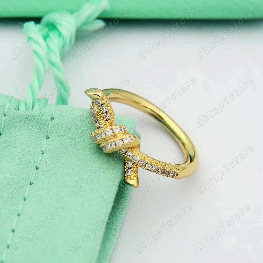 cartlyrings carrtier Cart carts Carter Jewelrys Knot carts ring for woman men 18K Gold silver plated Advanced Materials European niche fashion exquisite gift c61