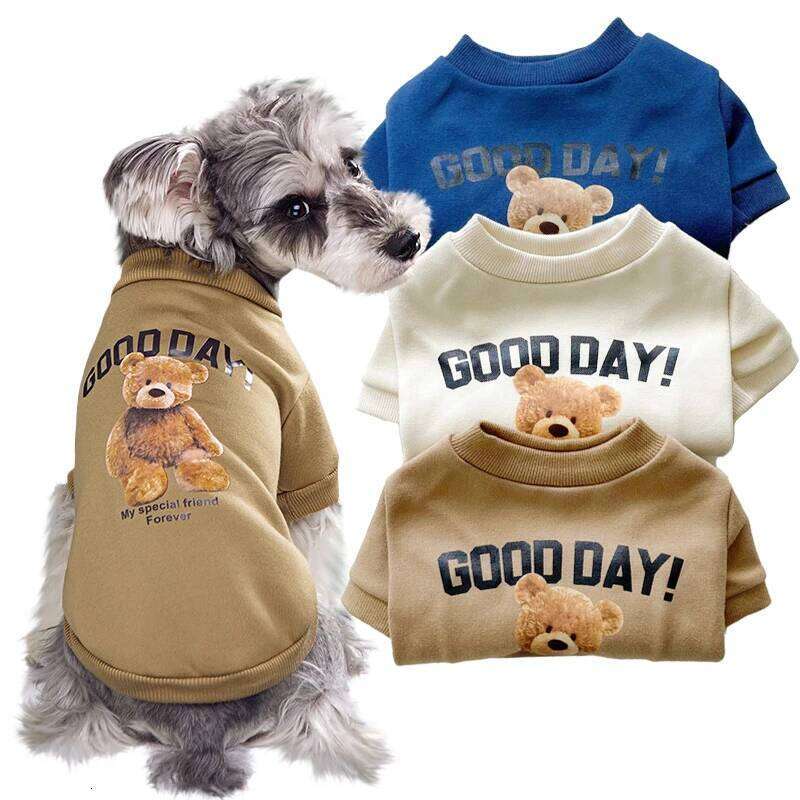 Dogs Winter Cute Cartoon Bear Shirt Puppy Clothes Pet Jacket for Small Medium Dog Cat Chihuahua Costume XJ260127