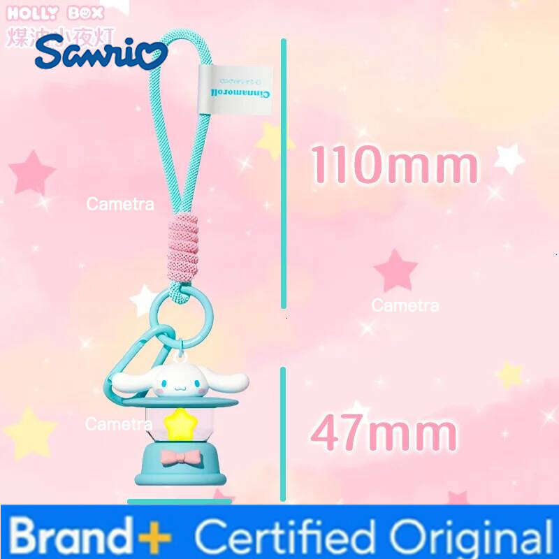 Sanrio Original Keychain Creative Hello Kitty Night Light Keyring Cinnamoroll My Melody Kuromi Key Chain Schoolbag Pendant Gifts H2601281