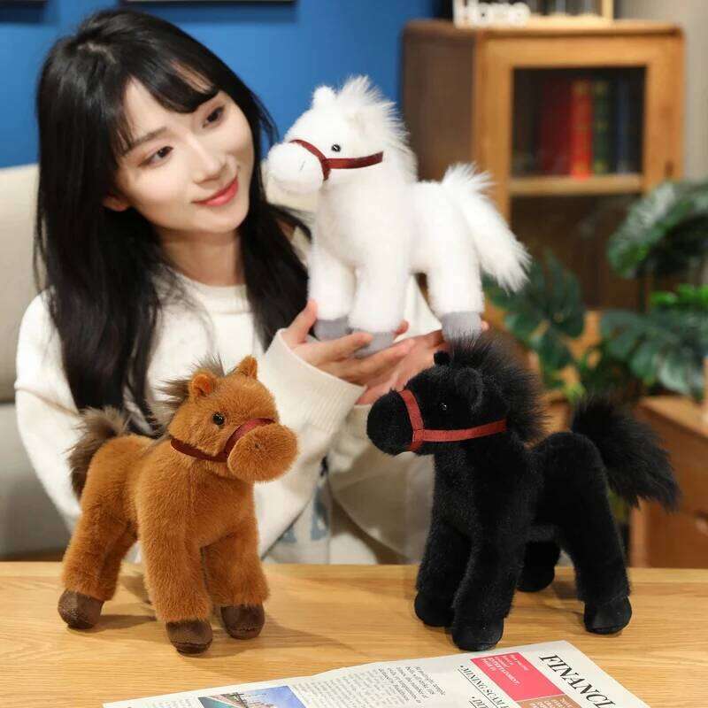 23cm/9.06in Cute Doll Horse Stuffed Animal Birthday Party Favors Girl Boys Cartoon Pony Plush Home Decor Companion Toy Y260128