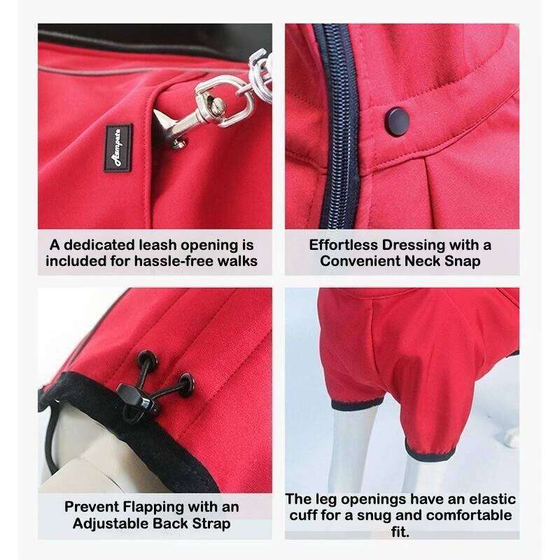 Winter Warm Jacket for Medium to Large Dogs - Windproof Double-Layered Thickened Warmth Dog Coat XJ260127