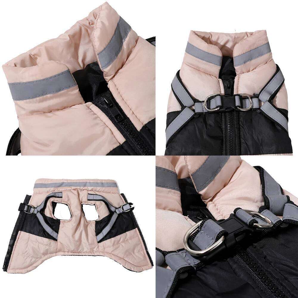 Coat Reflective Waterproof Jacket With Harness For Small Medium Dog Cat Windproof Winter Pet Yorkshire Chihuahua Pug Costume XJ260127