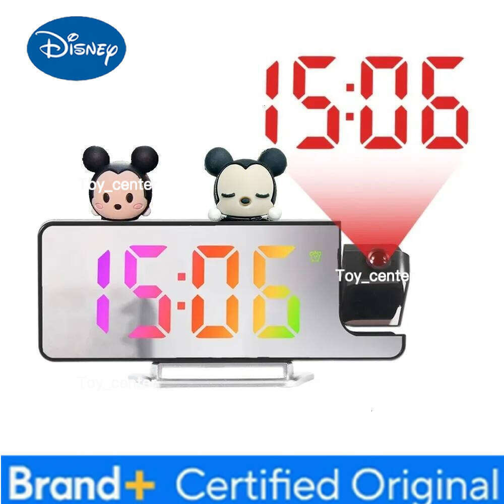 Disney Mickey Projection Alarm Date Night Mode Table Date/Temperature Display Modes 12H/24H LED Digital Clock H26012811
