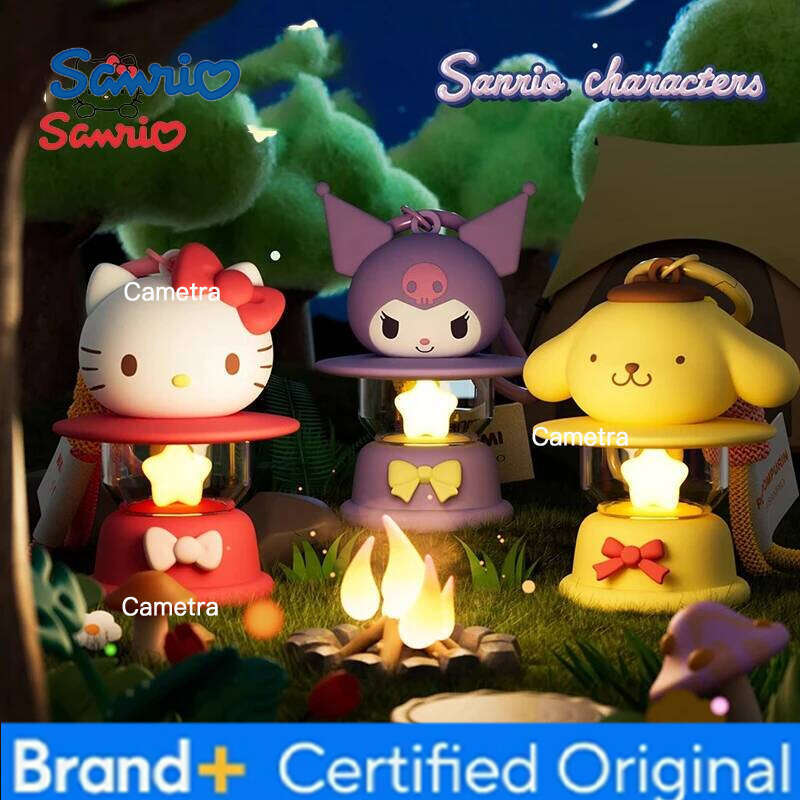 Sanrio Hello Kitty Keychain Creative Night Light Keyring Kuromi Cinnamoroll Bag Pendant My Melody Christmas Halloween Gifts H260128