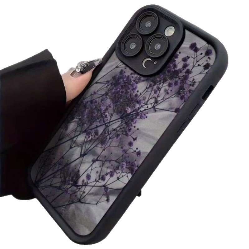 Purple Flower Case for Apple 17 Pro Max iPhone 16 Korean Japanese Ins 15 Cross-Border 14 European and American Style 13 S260128