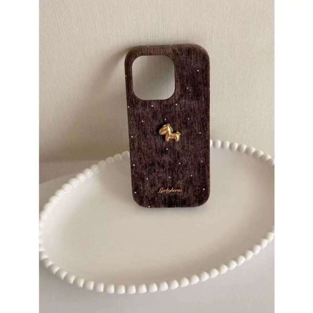 Year Golden Horse Collection Sparkling Diamond Velvet Women's for iPhone 17 Pro Max Apple 16 Phone Case 15 New Model S260128