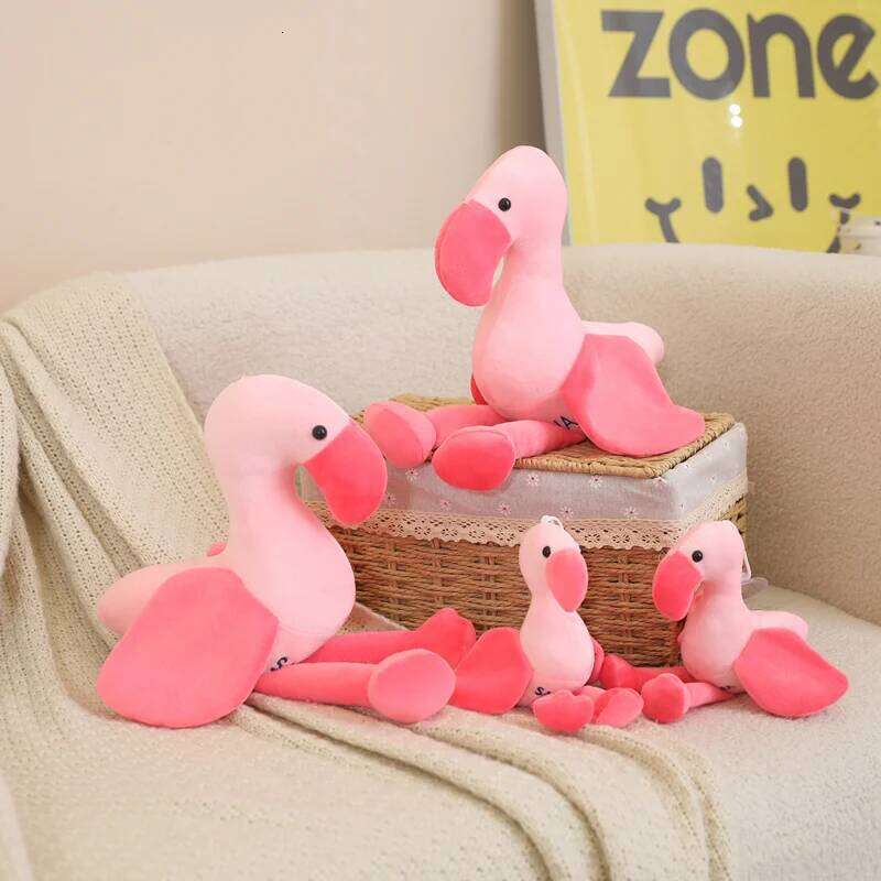 15cm/25cm Cute Pink Plush Toys Soft Cartoon Flamingo for Kids&Girlfriend Holiday Birthday Xmas Gifts Home Decor Y260128