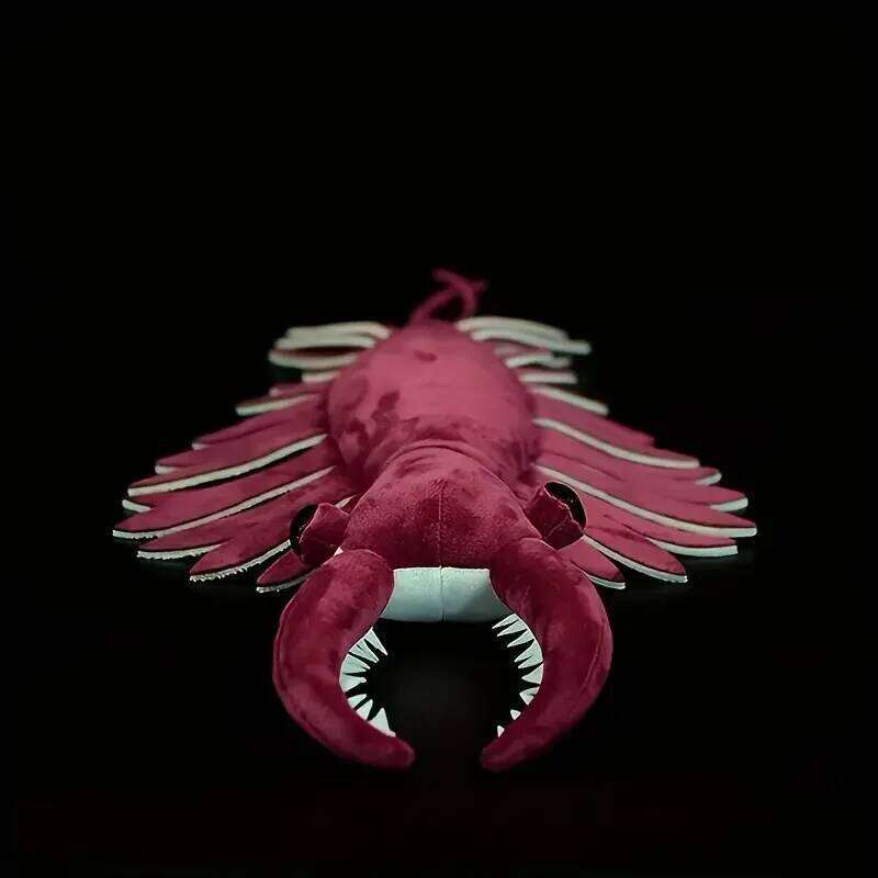 54.99cm Realistic Anomalocaris Stuffed Animal Plush Vibrant Red Lifelike Shrimp with Intricate Details Christmas Birthday Gifts Y260128