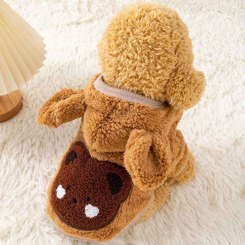 Fleece Winter Clothes Bear Print Puppy Thick Warm Hoodie Chihuahua Yorkie Jacket for Small Medium Dog Cat Coat Pet Aapparel XJ260127