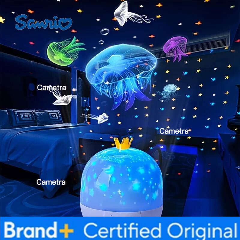 Sanrio Crown Fantasy Star Sky Projection Night Light 15in1 Bedroom Ceiling Rotating Atmosphere Lamp Home Decoration Kids Birthday Gift H260128