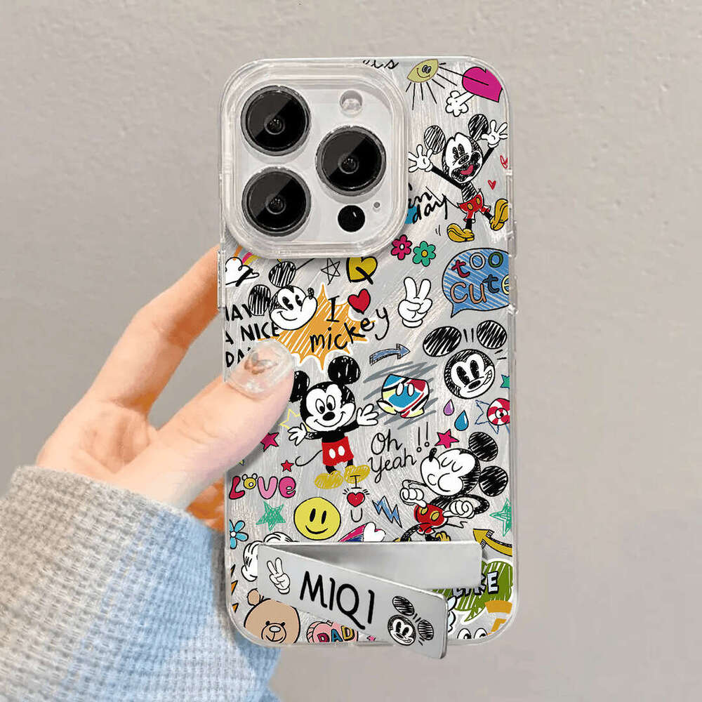 Graffiti Mickey Mouse Compatible with Apple 15 Pro Max Phone iPhone 14 Stand Model 13 Cartoon 12 Hard Case 11 S260128 b24