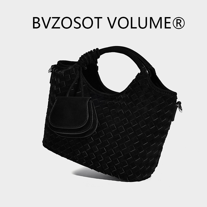 BVZOSOT VOLUME 2026 new Commuter Tote Bag for Women Style Woven Bag Simple Single Shoulder Crossbody Bag