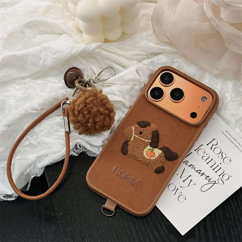 National Style Towel Embroidery Lucky Horse Compatible with iPhone 17 Apple 16 Pro Max/15/14 Phone Case New Niche S260128