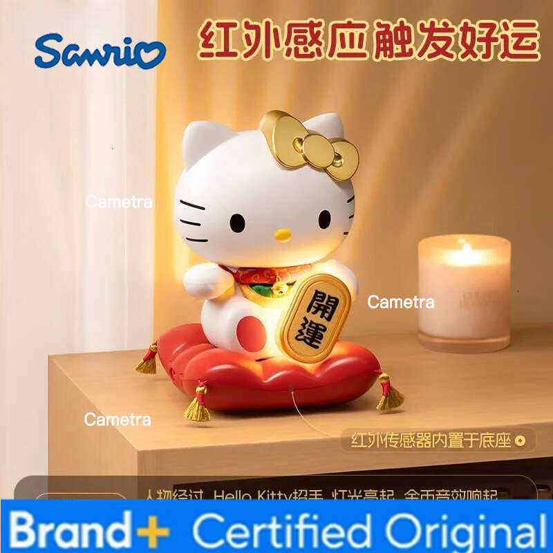 Sanrio Authentic Hellokitty Maneki Neko Decorative Infrared Sensor Lamp Birthday Gift New Year Christmas H26012811