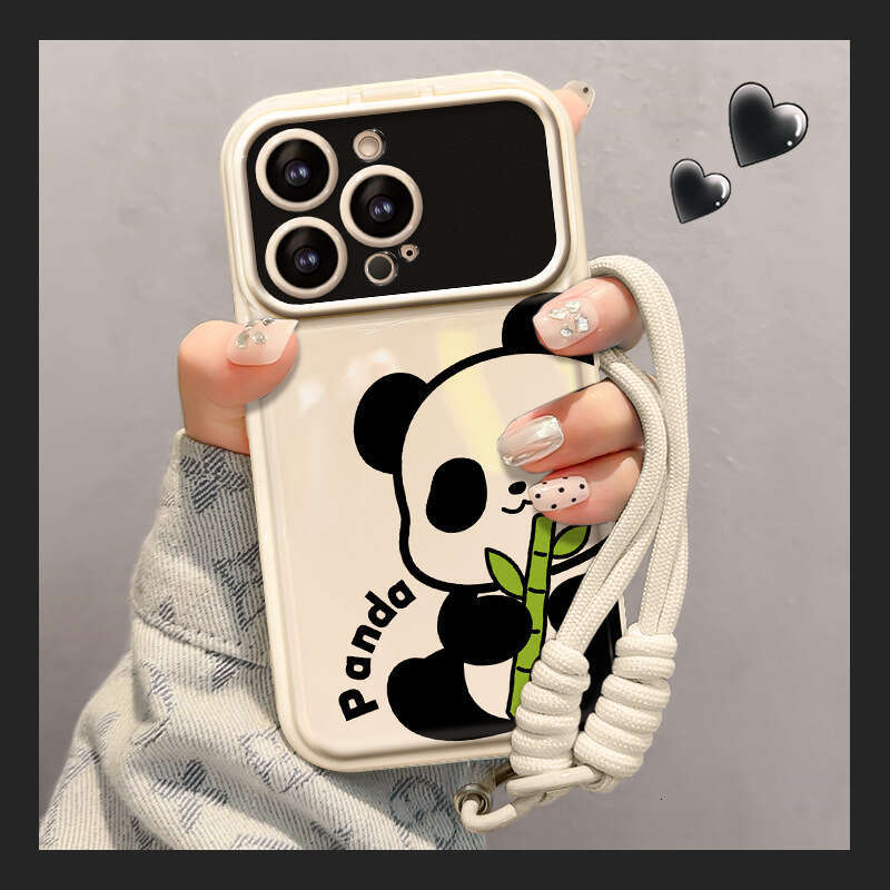 Cute Panda Lanyard Compatible with Apple 13 Pro Max Phone Case 16 Silicone Shockproof 15 Flip Cover Window 11 Full Coverage S260128