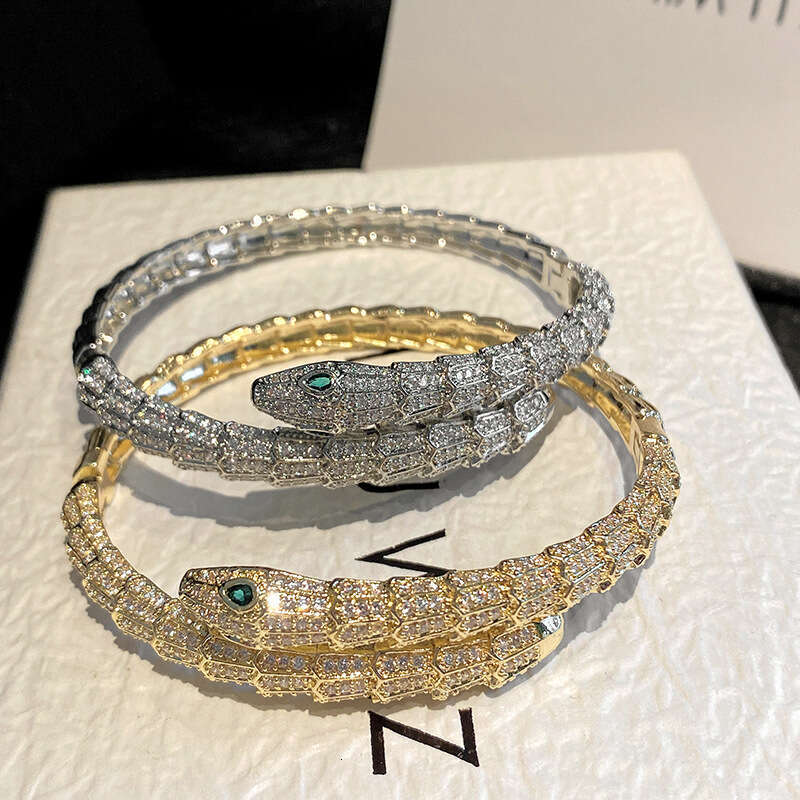 Designer Snake-Patterned Bracelet Snake-Inspired Bracelet Vintage Green-Eyed Snake Bracelet Trendy Punk Jewelry Niche Jewelry for Women