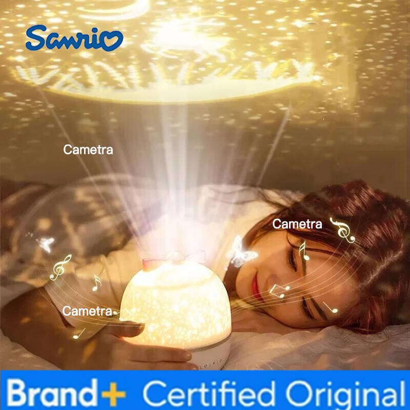 Sanrio Crown Light Projection Rotating Star Bedroom Ceiling Atmosphere Night Lamp Stars Childrens Birthday Gift with Films Sheet H260128