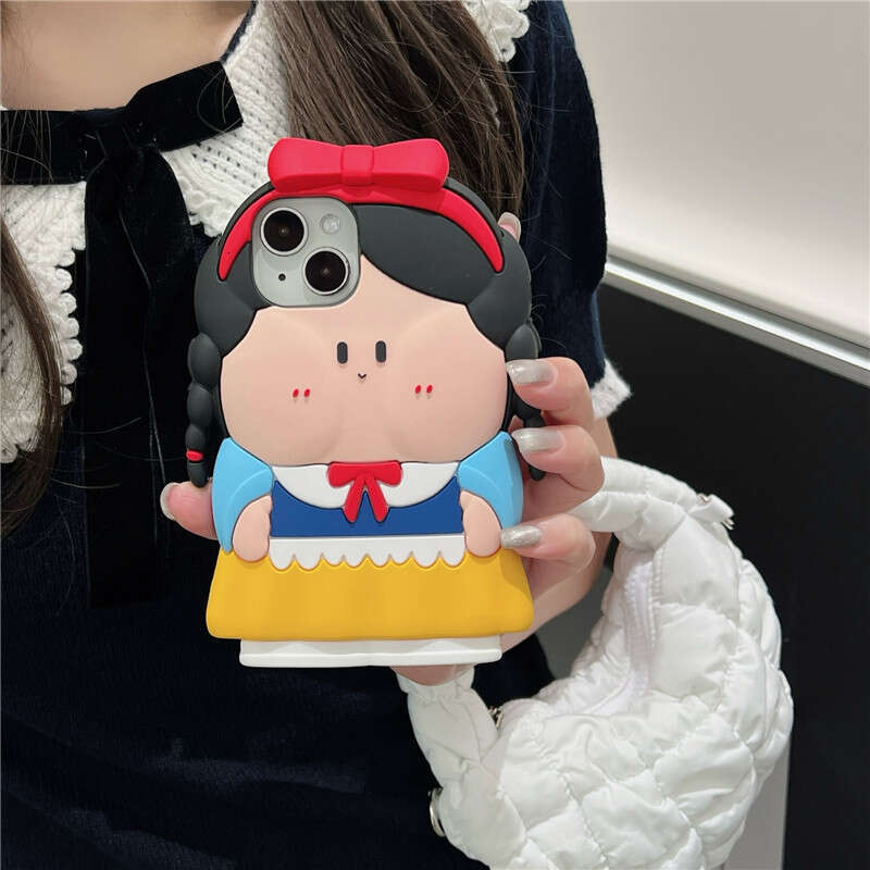Cartoon 3D Snow White iPhone 14 Plus/13 Compatible 12 Apple 15 Pro Max Phone Case Shockproof S260128