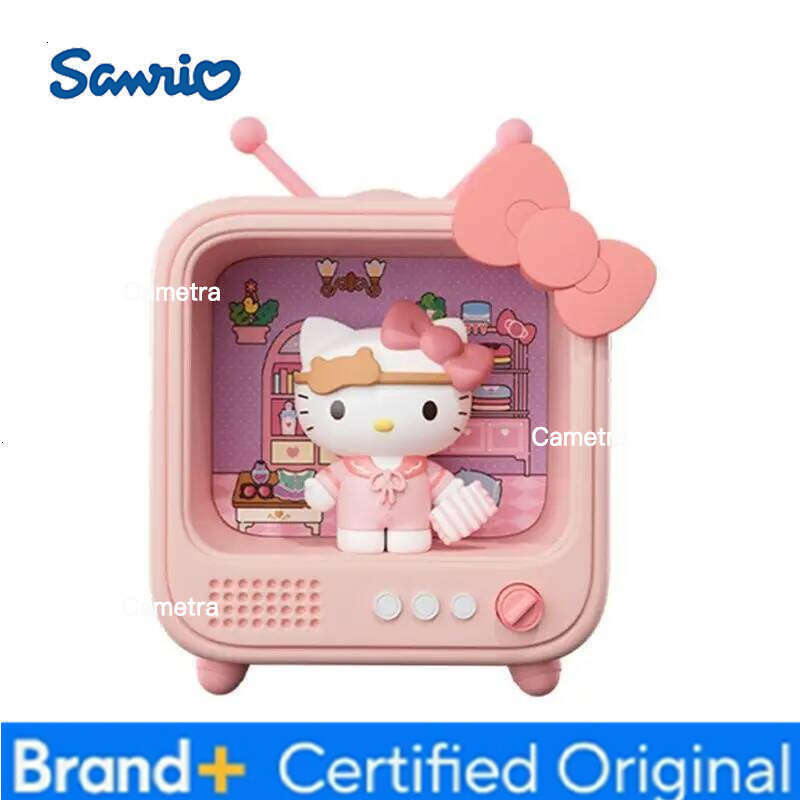 Sanrio Hello Kitty Cute TV Channel Series Emit Light Ornament Bedroom Night New Personality Originality Modeling Lamp H260128