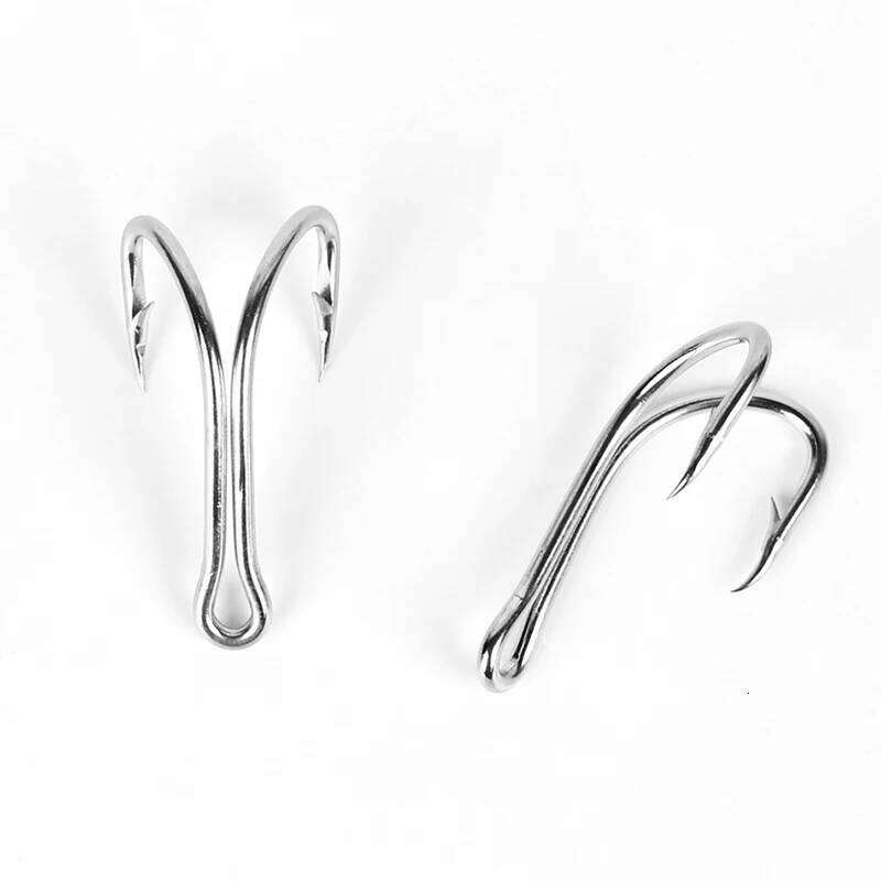 50pcs or 20pcs Carbon Steel Fishing Double 8# To 1# Baitholder Jig Head Crank Barbed Hook for Soft Worm Bass Carp Fishhook Z260128