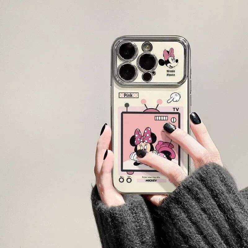 Mickey Minnie Compatible iPhone 17 Case Apple 14 New Cartoon 15 Pro Max Shockproof 6D Large Window S260128