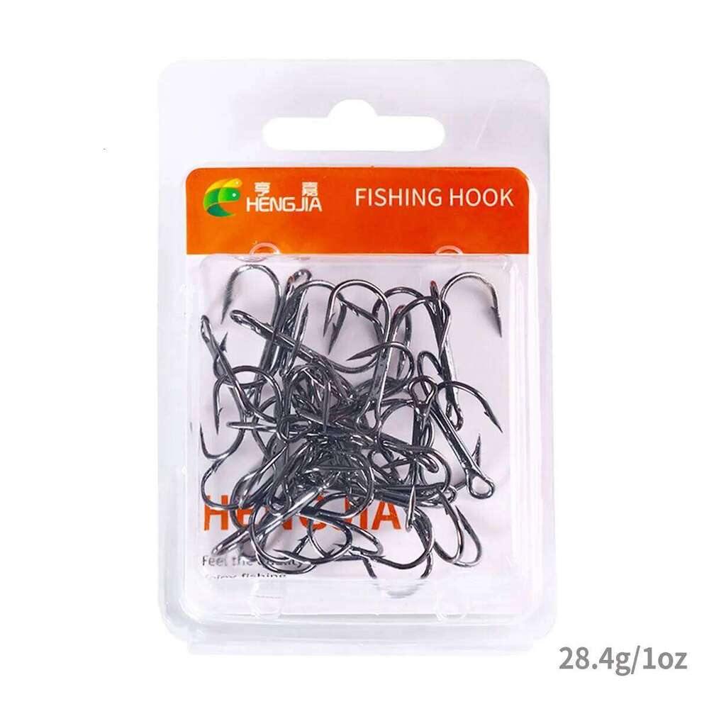 Hengjia 20pc High Carbon Steel Treble 2# 4# 6#8# 10# 12#14# Bent Triple Fishhooks Set Anchor Hooks For Sea Fishing Z260128